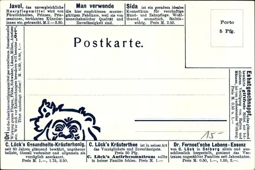 Litho Kołobrzeg Kolberg Pommern, Dornröschen, Firma C. Lück