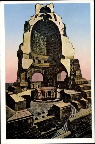 Ak Leipzig in Sachsen, Völkerschlachtdenkmal, innere Ansicht, Krypta, Ruhmesmal