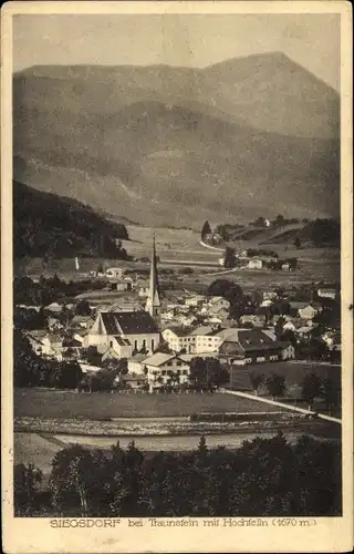 Ak Siegsdorf in Oberbayern, Panorama vom Ort mit Kirche, Hochfelln, Berglandschaft