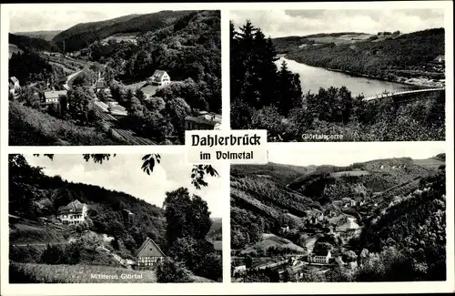 Ak Dahlerbrück Schalksmühle Märkischer Kreis, Glörtalsperre, mittleres Glörtal