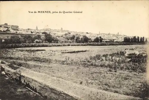 Ak Meknès Marokko, prise du Quartier Général