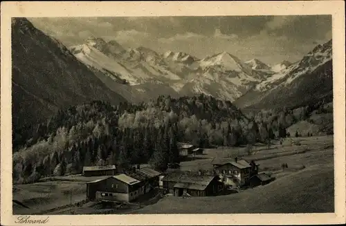 Ak Schwand Oberstdorf im Oberallgäu, Berghütten, Alpenpanorama