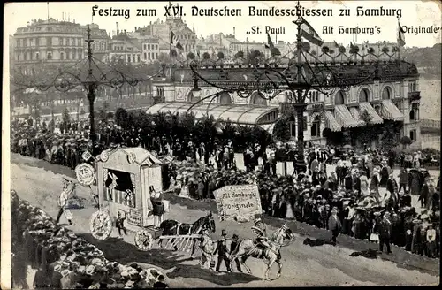 Ak Hamburg, Festzug zum XVI. Deutschen Bundesschießen, St. Pauli Alt Hamburg's Originale
