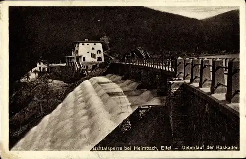 Ak Heimbach in der Eifel, Ufttalsperre, Überlauf der Kaskaden 