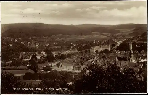 Ak Hann. Münden in Niedersachsen, Wesratal, Wohnhäuser, Landschaft, Kirch