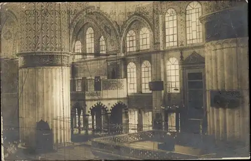 Ak Konstantinopel Istanbul Türkei, Mosquée Sultan Ahmed, Intérieur