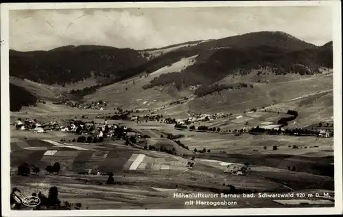 Ak Bernau Schwarzwald, Herzogenhorn, Fliegeraufnahme, Gasthof u. Pension zum Rössle, Inh. U. Mäule