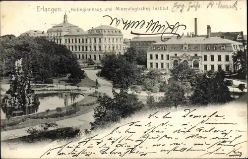 Ak Erlangen in Mittelfranken Bayern, Kollegienhaus und Mineralogisches Institut