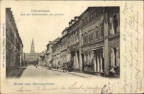Ak Germersheim in Rheinland Pfalz, Lilienstraße von der Zollerstraße aus gesehen