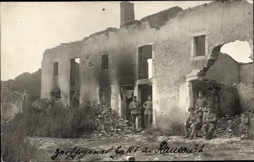 Foto Ak Raucourt Lothringen Meurthe et Moselle, Kriegszerstörungen, I. WK