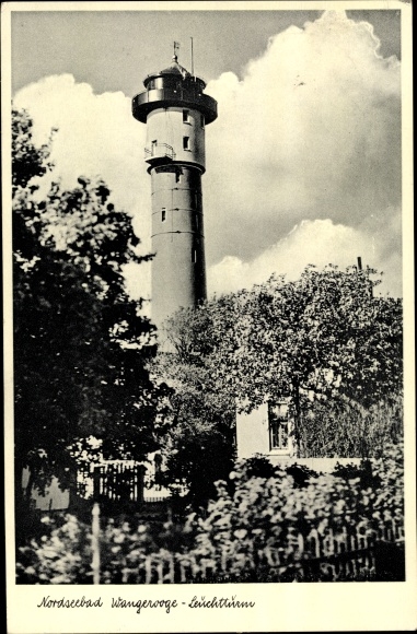 Ak Wangerooge In Friesland Leuchtturm Aussenansicht Garten Nr