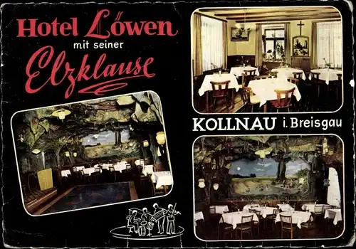 Ak Kollnau Waldkirch im Breisgau, Hotel Löwen, Elzklause, Innenansicht, Inh. Herbert Rohde 
