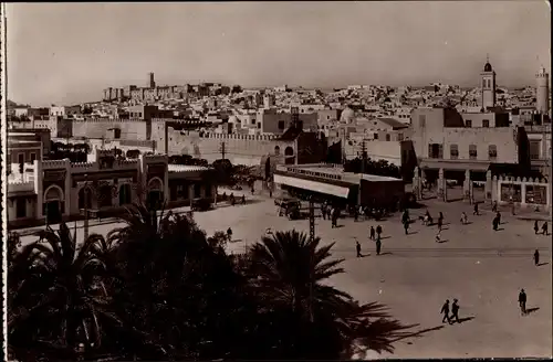 Ak Sousse Tunesien, Vue générale et Cours de la Marine, Grand Café Glacier