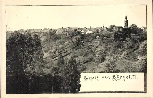 Ak Bürgel in Thüringen, Panorama vom Ort