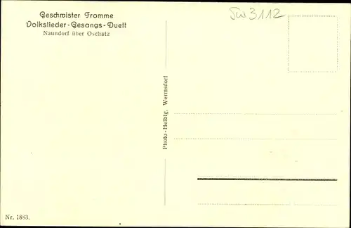 Ak Geschwister Fromme, Volkslieder, Sänger, Lauten 