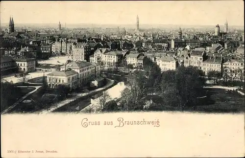 Ak Braunschweig in Niedersachsen, Panoramablick auf die Stadt