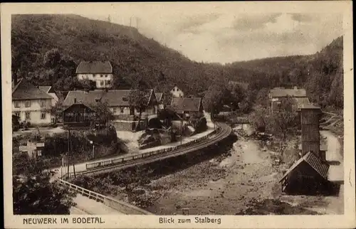 Ak Neuwerk Rübeland Oberharz am Brocken, Stalberg, Flusspartie, Brücke