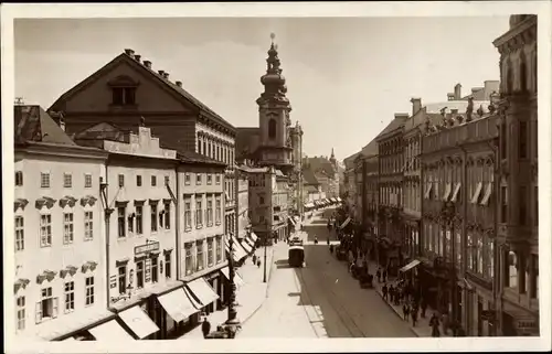 Ak Linz in Oberösterreich, Taubenmarkt gegen Landstraße, Janus