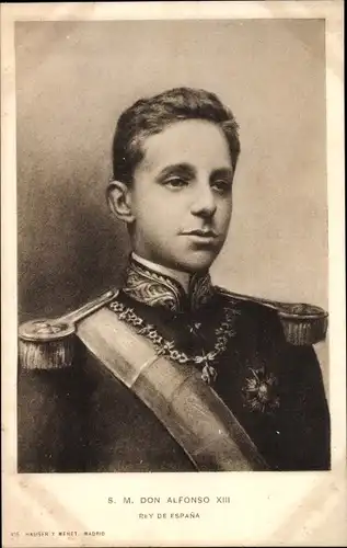 Künstler Ak König Alfons XIII. von Spanien, Portrait