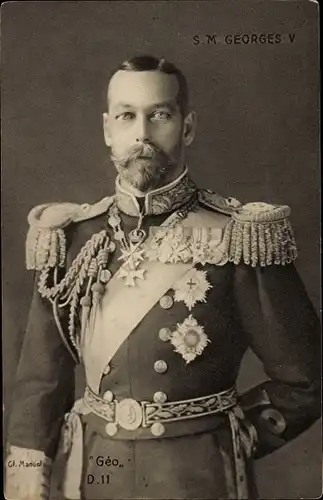Ak King George V., König Georg V. von England, Portrait in Uniform
