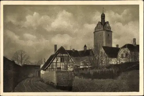 Ak Delitzsch in Sachsen, Stadtmauer am Halleschen Turm