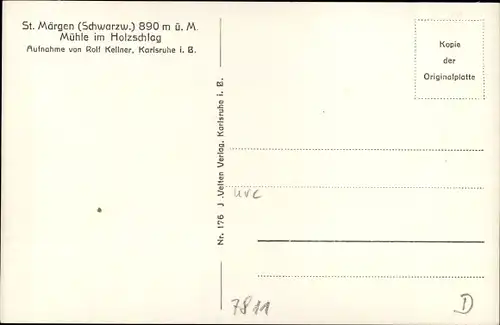 Ak St. Märgen Baden Württemberg, Mühle im Holzschlag, Wassermühle