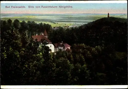 Ak Bad Freienwalde an der Oder, Teilansicht vom Ort, Blick vom Aussichtsturm Königshöhe