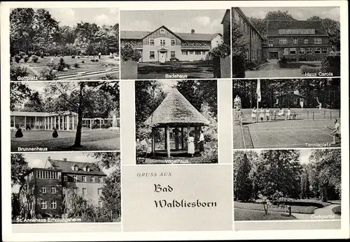 Ak Bad Waldliesborn Lippstadt Nordrhein Westfalen, St. Annahaus, Badehaus, Haus Carola, Brunnenhaus
