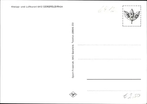 Ak Gersfeld in der Rhön Hessen, Ludwigsstift, Sanatorium, Kurhotel, Panorama, Wappen