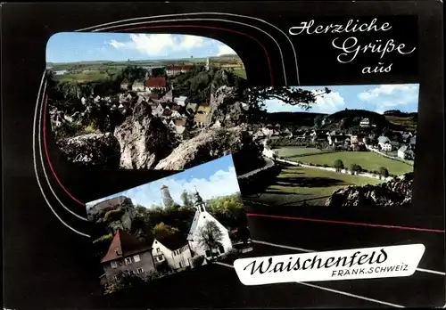 Ak Waischenfeld in der Fränkischen Schweiz Bayern, Ortspanorama, Kirche