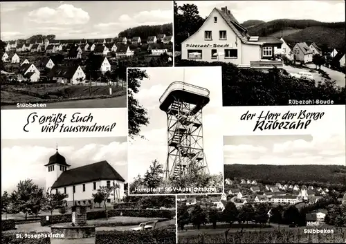 Ak Stübbeken Letmathe Iserlohn, Gaststätte Rübezahlbaude v. J. Adolf, Humpfert Aussichtsturm