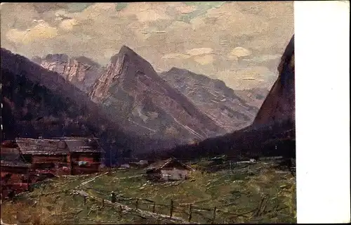 Künstler Ak Polesello, E., Südtirol, Il Col Rosà, Landschaftsansicht mit Bergen