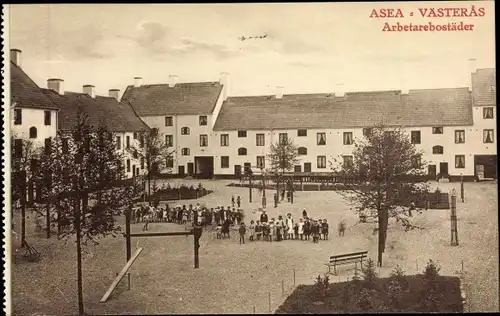 Ak Västerås Schweden, Arbetarebostäder, Gruppenbild, Wippe