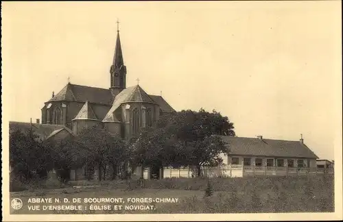 Ak Forges Chimay Wallonien Hennegau, Abbaye N. D. de Scourmont, Église et Noviciat