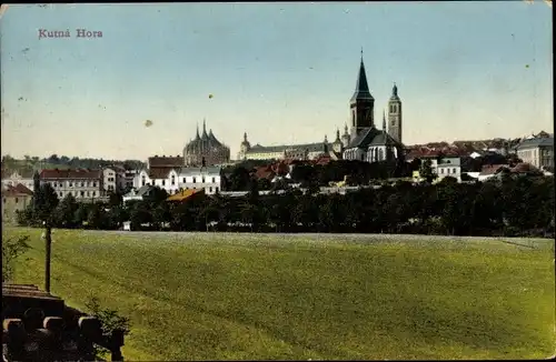 Ak Kutná Hora Kuttenberg Mittelböhmen, Panorama vom Ort