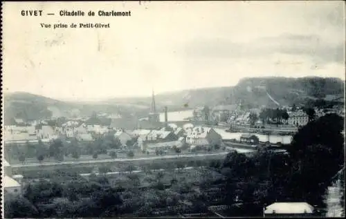 Ak Givet Ardennes, Citadelle de Charlemont, Vue prise de Petit Givet