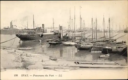 Ak Sfax Tunesien, Panorama du Port, Hafenpartie