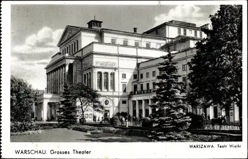 Ak Warszawa Warschau Polen, Großes Theater, Teatr Wielki, Außenansicht