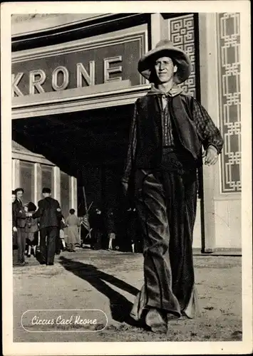 Ak Zirkus Carl Krone, Bimbo, der längste Mann Europas