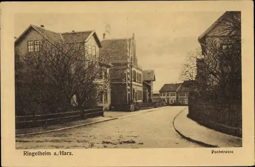 Ak Ringelheim Salzgitter in Niedersachsen, Poststraße, Postamt, Wohnhäuser