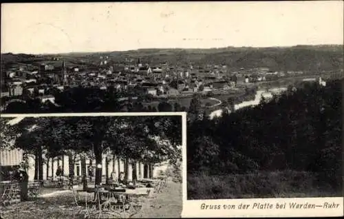 Ak Werden Essen im Ruhrgebiet, Panorama von der Platte, Gastwirtschaft