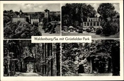 Ak Waldenburg in Sachsen, Grünfelder Park, Gasthaus