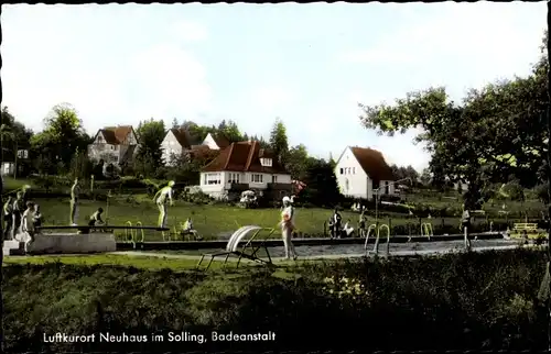 Ak Neuhaus im Solling Holzminden Niedersachsen, Badeanstalt, Sprungbrett