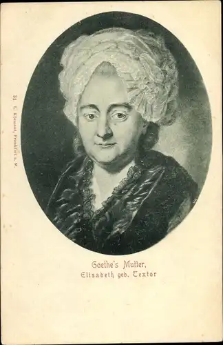 Künstler Ak Kaspar, Johann, Goethe's Mutter, Elisabeth geb. Textor, Portrait