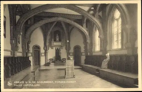 Ak Forges Chimay Wallonien Hennegau, Abbaye N. D. de Scourmont, Salle Capitulaire, moine