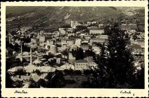Ak Mostar Bosnien Herzegowina, Panoramablick auf die Stadt