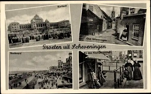 Ak Scheveningen Den Haag Südholland, Kurhaus, Boulevard, Klompenwinkel