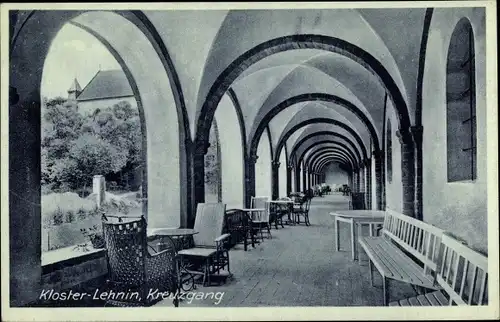 Ak Kloster Lehnin in Brandenburg, Kloster, Kreuzgang, Bänke