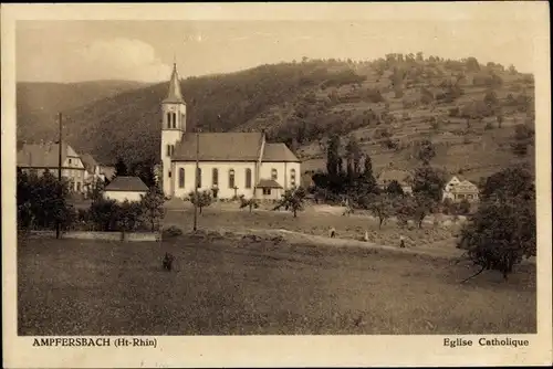 Ak Ampfersbach Stosswihr Stoßweier Elsass Haut Rhin, Église catholique, Kirche