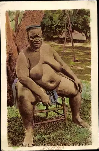 Ak Südafrika, A Zulu Chief, Dicker Häuptling, Portrait